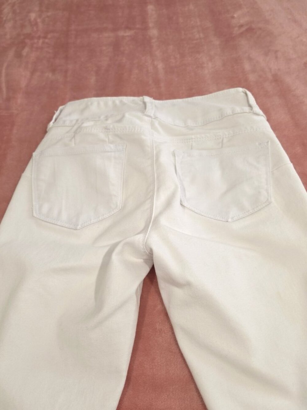 Blue Savvy Women’s White Skinny Jeans Slim Fit 3-Button Fly Pockets - Picture 8 of 8